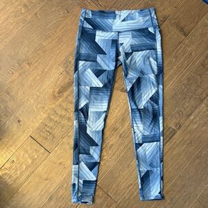 Athleta Blue Geometric Leggings